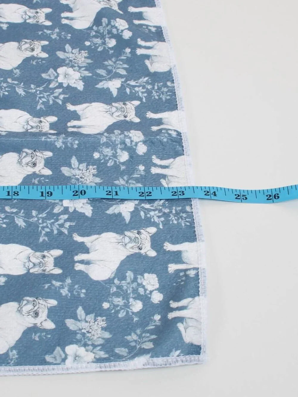 NWT French Bulldog Kitchen Towels Set of 2 Blue White Dog Floral Tea Towels